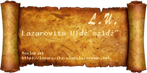 Lazarovits Ulászló névjegykártya